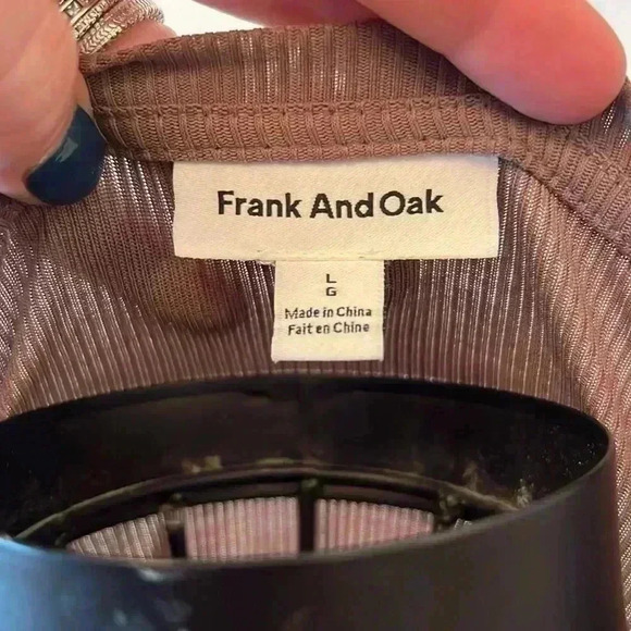 frank & oak - long sleeved modal-blend ribbed tee-Sz L - Picture 4 of 5